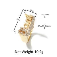 Bague en tungstène de style hip-hop euro-américain avec incrustations de zircon, personnalisable, design DIY lettre cœur ruban – Bague unisexe pour les fêtes