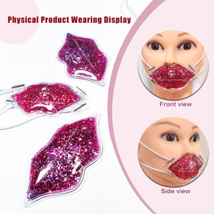 Compresa de Gel Frío/Caliente en Forma de Labios con Perlas de Gel, para Terapia de Rehabilitación en Clínicas/Salones de Belleza, Alivio del Dolor, No Tóxico, PVC+GEL - Product Image 4