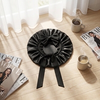 Bonnet de nuit en satin à large bord très élastique pour adulte, avec nœud en ruban, style européen-américain, toutes saisons, pour le soin des cheveux