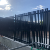 Ensemble de portail et clôture à persiennes en aluminium 4x6 pieds, panneau de clôture moderne en métal à lattes, clôture de sécurité écologique et durable avec revêtement en poudre