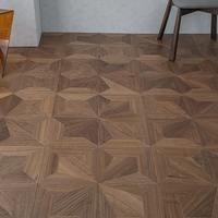 Parquet géométrique en noyer noir foncé de qualité supérieure, multicouche, pour résidence de luxe