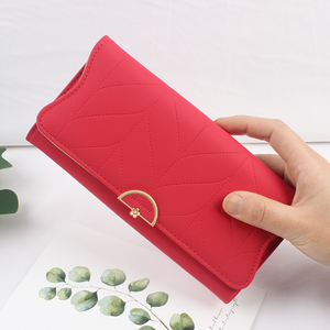Women's <b>Long</b> Fashion Leather <b>Wallet</b> with Open Closure and Stone Pattern Featuring Polyester Lining and Buckle Closure - Product Image 6