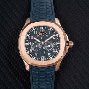 Reloj de Lujo para Hombre, Mecánico, Multifuncional, Fase Lunar, Automático, Correa de Caucho, Movimiento ETA de Alta Calidad, Acero Inoxidable - Product Image 1