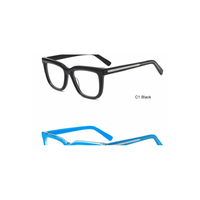 Montures de lunettes optiques carrées épaisses en acétate avec détails de branches à motifs pour lunettes de vue unisexe OEM ODM