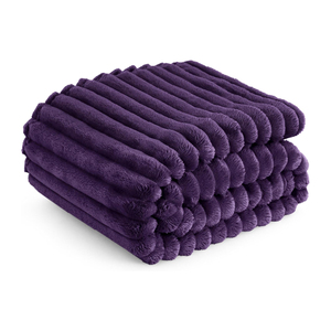 Manta acogedora supersuave de franela a rayas para mujeres y niñas, técnica de punto, sofá o cama, uso doméstico, mantas ponderadas - Product Image 6