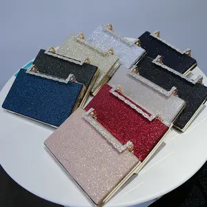 Newest cheap women diamond bag square box crossbody evening hand bags clutch shoulder red glitter handbag