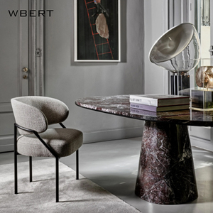Wbert โต๊ะกลมทำจากไม้เนื้อแข็งสไตล์มินิมอลจากอิตาลีสำหรับใช้ในบ้านโต๊ะหินอ่อน