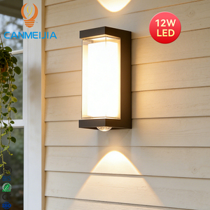 Lámpara de Jardín LED de Alto Brillo IP65, Lámpara de Pared Exterior Impermeable de 12W, <span class=keywords><strong>Luz</strong></span> Blanca Cálida, Luces de Puerta/Luces de Pared LED - Product Image 1