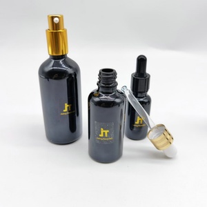 Botella de Vidrio Negra para Aceite Cosmético de 5ml, 10ml, 15ml, 20ml, 30ml, 50ml, 100ml, con Tapón Cuentagotas Personalizable - Product Image 4