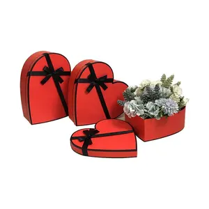 Simple And Fashionable Heart-shaped Gift Box Three-piece Flower Box