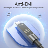 Kabel USB C Serat Optik 8K/60Hz 4K/120Hz PD60W 40Gbps USB3.2 Gen2 Tipe C Kabel Optik AOC 5M 10M 15M 20M untuk Monitor TV VR