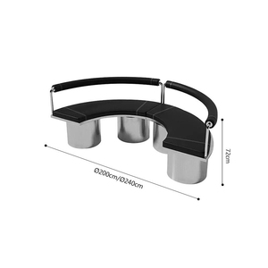 Unità di seduta ad arco semicircolari industriali personalizzate per l'area Lounge della caffetteria con un tavolo in acciaio inossidabile - Product Image 5