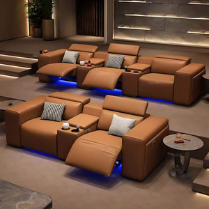 Fauteuil inclinable électrique en cuir véritable pour cinéma à domicile ou commercial, avec table basse, idéal pour la maison ou le mobilier de cinéma - Product Image 3