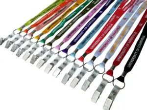 Sublimation Gedruckte umwelt freundliche Breakaway Polyester Schlüssel bund Nylon Lanyard Satin Neck Woven Lan yards mit ID-Karten ausweis halter