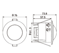 Détecteur de mouvement infrarouge extérieur à fixation plafond avec portée de détection de 8 m et temporisation réglable de 10 s à 7 min pour usage en jardin