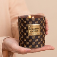 AIKUN Vente en gros de bougies parfumées de luxe personnalisées Bougie parfumée en cire de soja naturelle avec couvercle en bois