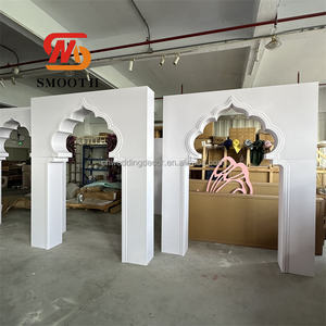 SMOOTHドアゲート形状白いレインボーアーチ写真壁3Dオープンアーチ棚背景結婚式装飾用PVC背景 - Product Image 2