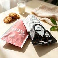 Sachet refermable à fermeture éclair, mat, imprimé sur mesure, pour biscuits, emballage alimentaire pour boulangerie et snacks