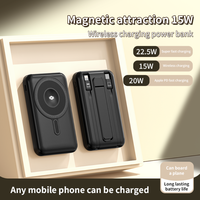 Batterie externe portable haute capacité PD 22,5 W, 50000 mAh, charge rapide, chargeur sans fil avec mini support magnétique