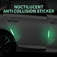 Bandes de protection lumineuses pour bord de porte de voiture, 4 pièces, auto-adhésives, anti-collision, anti-rayures, étanches, accessoires extérieurs pour carrosserie automobile