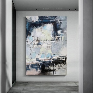 Toile de peintures à l'huile faites à la main, grande peinture abstraite, art fin, murale avec cadre, décoration de la maison, 1 pièce - Product Image 1