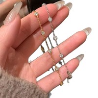 Bracelet à breloques en zircon de style minimaliste, bijoux délicats et tendance pour femmes, à porter au quotidien, cadeau, vente directe d'usine