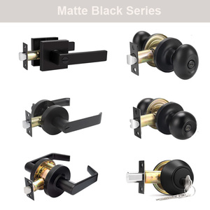 Chất lượng cao phía trước tay nắm cửa và ổ khóa tại Trung Quốc với khóa cửa đôi xử lý Matt màu đen - Product Image 4