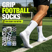 Chaussettes de football respirantes antidérapantes avec logo pour hommes, chaussettes de sport tricotées à grip, nouvelle conception antibactérienne, chaussettes personnalisées