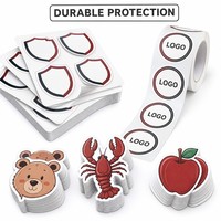 Étiquettes en vinyle 3D personnalisées, adhésives permanentes, imperméables, réutilisables, avec logo, transfert UV, pour l'emballage et la promotion des supermarchés et des épiceries