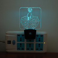 Hot new best-seller optech RGB PLUG 3D veilleuse lampe de prise murale led veilleuse avec capteur