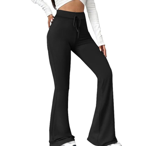 Pantalones de chándal de felpa francesa estilo callejero para hombre, pantalones de chándal acampanados apilados, logotipo personalizado 3D para material polar con estampado de hojaldre - Product Image 2