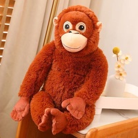 Peluche Gorille Singe Brodé en Coton PP Ultra Doux, Meilleure Vente, Anti-Stress, Cadeau d'Anniversaire pour Enfants
