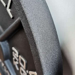 Pelat Beban Kompetisi Besi Cor Hitam Kustom 1.25kg 2.5kg 20kg 25kg Pelat Bumper Barbell dengan Logo ODM/OEM - Product Image 6