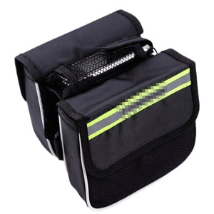 Bolsa para cuadro delantero de bicicleta, material 600D con forro interior para bicicleta de montaña, soporte para tubo superior, color negro - Product Image 2
