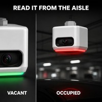 Sensor de Detección de Espacios de Estacionamiento con IA Optimizada, Cámaras Binoculares Duales de 4MP, Cobertura de 6 Bahías con Procesamiento de IA Local