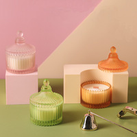 Bougie parfumée en cire de soja de luxe dans un bocal en verre rose, style colonne romaine, romantique, pour la décoration de la maison, cadeau Diwali