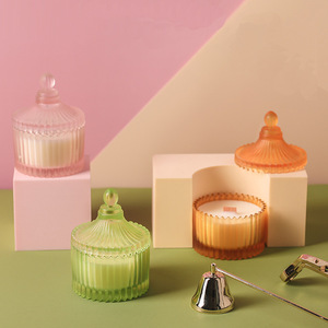 Lüks Pembe Cam Kavanoz Mum Hediyesi Diwali Roma Sütunu Tarzı Romantik Soya Balmumu Kokulu Mumlar Ev Dekorasyonu İçin - Product Image 3