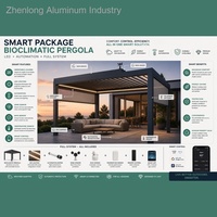 Pergola commerciale en aluminium avec toit à lames orientables et chauffages intégrés, pavillon 4x5m pour terrasse de restaurant