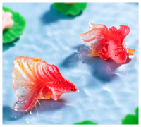 Art mixte océan Fengshui résine Koi poisson rouge Sculpture Miniature ornement pour porte-clés pendentif jardin Aquarium réservoir décor enfant jouet