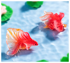 Art mixte océan Fengshui résine Koi poisson rouge Sculpture Miniature ornement pour porte-clés pendentif jardin Aquarium réservoir <span class=keywords><strong>d</strong></span>écor enfant jouet - Product Image 4