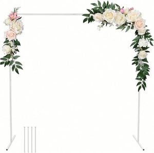 Metal Backdrop Stand with Support Feet Nails Stand Garden Arbor <b>Frame</b>,pipe and Drape Backdrop - Product Image 1