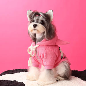 Pink Tony Bear Otoño/Invierno Ropa para perros Cuerpo pequeño Yorkshire Chenarite <span class=keywords><strong>Dibi</strong></span> Bear Angel Horn HOODIE - Product Image 5