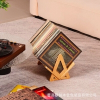 Support de livre de bureau en bois de bambou support de stockage de disques CD triangulaire support de tri pour ordinateur portable étudiant supports de stockage uniques supports