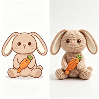 Adorable lapin en peluche tricoté avec oreilles tombantes, jouet en peluche doux en forme de lapin, ornement de voiture en forme de carotte tricotée