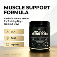 Complément alimentaire OEM Anabolic Amino 10000 comprimés, 360 unités, mélange de peptides EAA BCAA, soutient la masse musculaire, la force et la forme physique