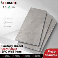 Panneau mural intérieur SPC aspect marbre, revêtement imperméable pour toilettes, carrelage composite pierre-plastique, fourniture commerciale OEM
