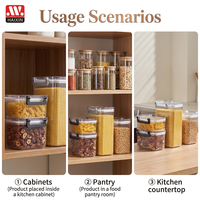 Organisateur de garde-manger pour la maison, contenants de stockage hermétiques en plastique transparent pour légumineuses et pâtes, 0,4L, 0,66L, 1,2L, 1,75L