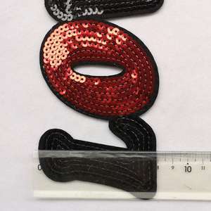 DIY 1pcビッグブラックスパンコールラブビッグバードパッチ (ビッグラブ) 22.5*8.2cm - Product Image 3
