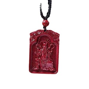 Colgante de cinabrio de alto contenido Tai Sui, colgante de dios guardián del zodíaco de arena morada dorada, colgante de la paz del General Wu Sui. - Product Image 5