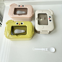 LFS Boîte à Repas Rectangle Personnalisée Sans BPA pour Enfants, Boîte Bento Scolaire avec Bouteille d'Eau en Plastique